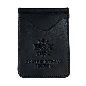 NEW - PGA Golf Southern Texas Winston Collection Leather Money Clip Wallet 4”x3”